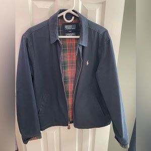 Navy Polo by Ralph Lauren jacket sz M pattern lining and beige accent